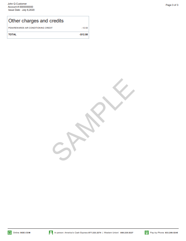 New design of additional bill details such as other charges and credits 